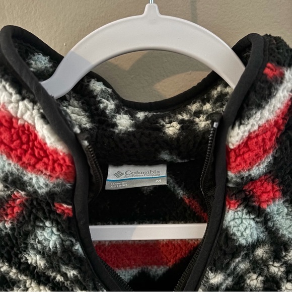Columbia Women's Fleece Hoodie - Black, Red, White Pattern - Picture 2 of 5